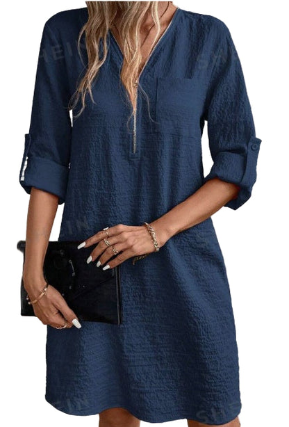 Textured Zipper Dress