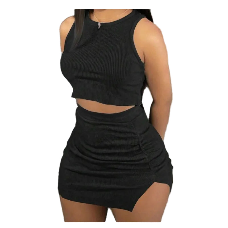 Crop Top And Bodycon Skirt Set
