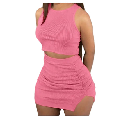 Crop Top And Bodycon Skirt Set